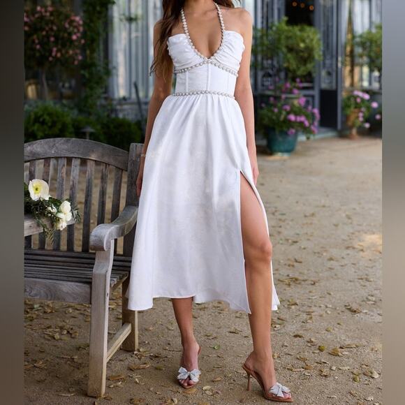 V. Chapman The Heidi Dress in White Windsor Brocade Women’s Sz 4 Wedding Bridal - Picture 1 of 10